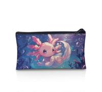 POLERO Estuche para lápices para niñas y niños, papelería escolar, estuche con cremallera para lápices para oficina, Axolotl bajo el agua, Talla única, Mochila escolar