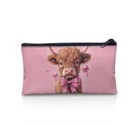 POLERO Estuche para lápices para niñas y niños, papelería escolar, estuche con cremallera para lápices para oficina, Lazo de vaca de las tierras altas, Talla única, Mochila escolar