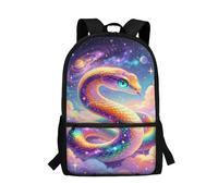 POLERO Mochila Galaxy para niñas, mochila ligera con estampado de animales espaciales, para el regreso a clases, Snake, M, Casual