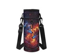 POLERO Soporte para botella de agua para niños, con correa para el hombro, funda de neopreno para el regreso a clases, Lobos de fuego, M