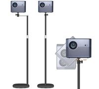 POLESTO Soporte de Proyector de Metal, Altura Ajustable 90-126cm con Rotación de Ángulo de 360°, Ahorro de Espacio, Soporta hasta 5 kg, Compatible con Proyectores, Cámaras, Videocámaras y Más