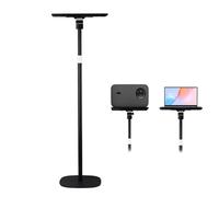 POLESTO Soporte para Proyector Soporte Más Fuerte Bandeja Grande 35 cm x 28 cm Altura Ajustable 54 cm a 129 cm con Rotación de Ángulo de 360° para Laptops, Proyector, Equipo de DJ