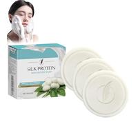 POLGDW Jabón reparador blanqueador Jabón reparador de proteína de Seda para Piel Opaca Jabón de Leche de colágeno Jabón Exfoliante e iluminador Hidrata y blanquea la Piel