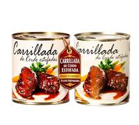POLGRI Carrilladas de Cerdo Estofadas Conserva Gourmet Comida preparada Premium Receta Manchega Artesana 2 Latas 800 g Carne Melosa Lista para Calentar Plato Tradicional Español Casero de Autor