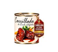 POLGRI Carrilladas de Cerdo Estofadas Conserva Gourmet Comida preparada Premium Receta Manchega Artesana 800 g Carne Melosa Lista para Calentar Plato Tradicional Español Casero de Autor