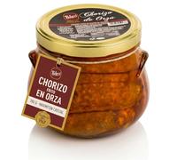 POLGRI Chorizo Frito en Orza 780g Conserva Artesanal Embutido Tarro Cristal Manchego Regalo Gourmet Frasco Charcuteria Española Aceite Girasol Marmita Delicatessen Sin Aditivos Cerdo Matanza Iberico