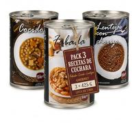 POLGRI Fabada Asturiana Cocido y Lentejas con Chorizo Pack Surtido 3 Latas de 425 ml, Legumbres Precocinadas Listas para Calentar Recetas Tradicionales Espanolas Conservera Familiar Albacete 1967
