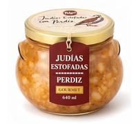 POLGRI Judias Estofadas con Perdiz Plato Gourmet con AOVE Estofado Gourmet Tarro de Cristal 640 ml Comida Preparada Cocina Manchega Lista para Calentar Sabor Tradicional Casero