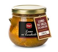 POLGRI Lomo de Orza Frito en Escabeche Conserva Gourmet Tradicion Manchega 780 g Receta Artesana Cerdo en Frasco Cristal Servir Frio Aperitivo Tapa Española Listo para Comer Sin Cocinar Guiso Casero