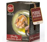 POLGRI Perdiz en Escabeche Conserva de Caza Comida Gourmet 450 g Lata Oval Estuchada Plato Preparado Receta Manchega Ave Selecta Especial Tapas Aperitivo Premium Cocina Tradicional Espanola Lista