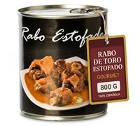 POLGRI Rabo de Vacuno Estofado 800g Receta Manchega Artesana 1967 Sin Conservantes Sin Colorantes Rabo de Toro 45% Carne Listo para Calentar Gourmet Español Plato Preparado Conserva en Lata Metalica