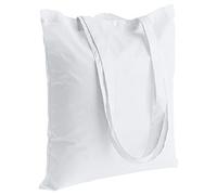 POLHIM-Bolsa Tela 100% Algodón Biodegradable,Reutilizable-Asas Largas de 70cm. para Ropa, Manualidades, Alimentos, Verduras,IR de Paseo y Uso Diario, 38x42cm,145gr/m2