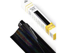 POLI-FLEX® STARFLEX - Lámina de transferencia para textiles, efecto holográfico, lámina para plóter para manualidades, color negro, 30,5 cm x 61 cm