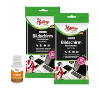 Poliboy - Toallitas húmedas para pantallas con efecto antiestático, 2 x 30 toallitas, con muestra de producto, fabricado en Alemania