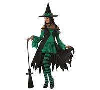 Policcinella Disfraz Bruja Verde Esmeralda Talla M Nuevo