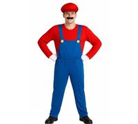 Policcinella Disfraz de Fontanero de Videojuego, Adulto, Hombre, Talla L