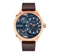 Police Analógico Modelo Bushmaster 3H Date Blue RG D/Brown L. Marca