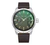 Police Analógico Modelo NEIST 3H Date Silver Sunray Brown Strap. Marca