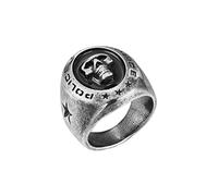 Police Anillo para Hombre Acero Inoxidable Talla 25