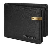 Police Cartera RFID de piel 12 cm desplegable con compartimento de cremallera negro