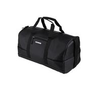 Police Bolsa de viaje de piel sintética para hombre y mujer, bolsa de trabajo, gimnasio, fin de semana, bolso de mano negro, Negro , Equipaje de mano
