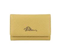 Police Cartera de mujer de piel auténtica compacta con botón y cremallera, monedero y caja de regalo, Amarillo 736, ESTÁNDAR, 736 g