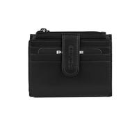 Police Cartera de piel auténtica para mujer, pequeña y fina, con tarjetero y monedero, con caja, Negro Black 65, Minimalista