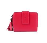 Police Cartera de piel auténtica para mujer, pequeña y fina, con tarjetero y monedero, con caja, Rojo 63, Minimalista