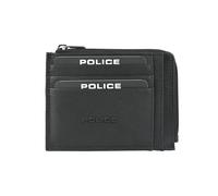 Police Cartera porta tarjetas de crédito hombre de piel auténtica, fina con cremallera, caja de regalo, Negro 78 Tarjetero, Moderno