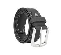 Police Cinturón de hombre de piel auténtica, 4 cm de alto, se puede acortar, con Cuicutra marca Punto, estilo deportivo 130 cm (TG 54-58), Negro Black Black 3353, 130 cm (TG 54-58)