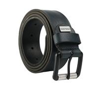 Police Cinturón de hombre de piel auténtica, deportivo, 4 cm de alto, se puede acortar, sin níquel 115 (Talla 48-52), Azul Azul 07, 115 cm (TG 48-52)