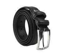 Police Cinturón de piel auténtica para hombre, 3,5 cm de alto, se puede acortar, clásico, sin níquel, Negro Black 72, 125 cm (TG 52-56)