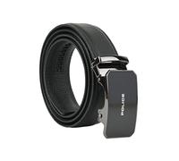 Police Cinturón de piel auténtica para hombre con hebilla automática, ajustable, 3,5 cm de alto, talla 48-52, Negro 93 3.5cm, 115 (Taglia 48-52)