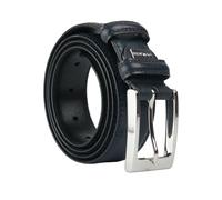 Police - Cinturón para hombre de piel auténtica, clásica, anchura 3,5 cm, ajustable (ajustable), sin níquel, Azul 31, 115 cm (TG 48-52)