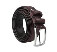 Police - Cinturón para hombre de piel auténtica, clásica, anchura 3,5 cm, ajustable (ajustable), sin níquel, Marrón Oscuro 72, 125 cm (TG 52-56)