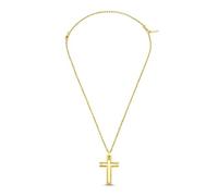 POLICE Collar con colgante de cruz de acero inoxidable para hombre, talla única, Acero inoxidable, No es una piedra preciosa