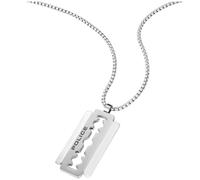 Police Collar hombre RAZORBLADE – 55 cm, acero inoxidable, colgante hoja de afeitar, cierre mosquetón