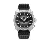 Police Edición Limitada Forever Batman Caja de Acero Inoxidable & Correa de Cuero Genuino Negro Reloj para Hombres