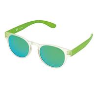 Police - Gafas de sol Redondas S1945 Exchange 2, TRANSPARANT CRYSTAL & BRIGHT GREEN FRAME/GREEN MIRROR LENS