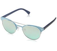 Police - Gafas de sol Redondas S8950 Momentum 2, SEMI MATT TURQUOISE & DARK BLUE FRAME/AQUA MIRROR LENS