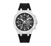Police Guardian - Esfera multifunción para hombre, 42 mm, color gris con silicona negra