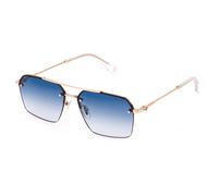 Police Hombre Police SPLQ90 FORCE 9 300 Gafas de sol Metal Oro Azul Cuadrada Antirreflejo Matizado