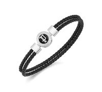 POLICE Infiniti - Pulsera de piel para hombre (185 mm)