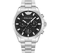 Police Reloj analógico de Cuarzo para Hombre con Correa de Acero Inoxidable PEWJK2227806, Plateado/Negro, Talla única, Pulsera