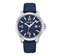 Police Mensor PEWJN0020901 - Reloj para Hombre en Color Azul con Correa de Silicona, Resistencia al Agua: 5 Bar, diámetro de la Caja: 44 mm
