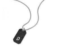 Police Wire PEAGN0033802 - Collar para hombre de acero inoxidable con colgante y cierre de mosquetón, tamaño: 50 cm, 50cm, Acero inoxidable, No es una piedra preciosa