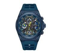 Police Sonic - Reloj cronógrafo para hombre con esfera azul y negra, correa de silicona azul, con caja de acero inoxidable, correa azul, azul, Correa