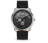 POLICE PL.15714JS/61 Reloj de Muñeca Hombre Acero Cuero Plata Negro