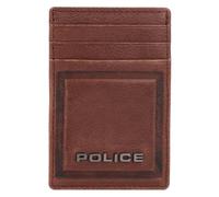 Police PT16-08536 Estuche para tarjetas de crédito de cuero de 7 cm con pinza para billetes marrón