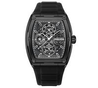 Police Watches Creed Reloj para hombre con pulsera de silicona negra PEWJQ0004501, Negro, Negro